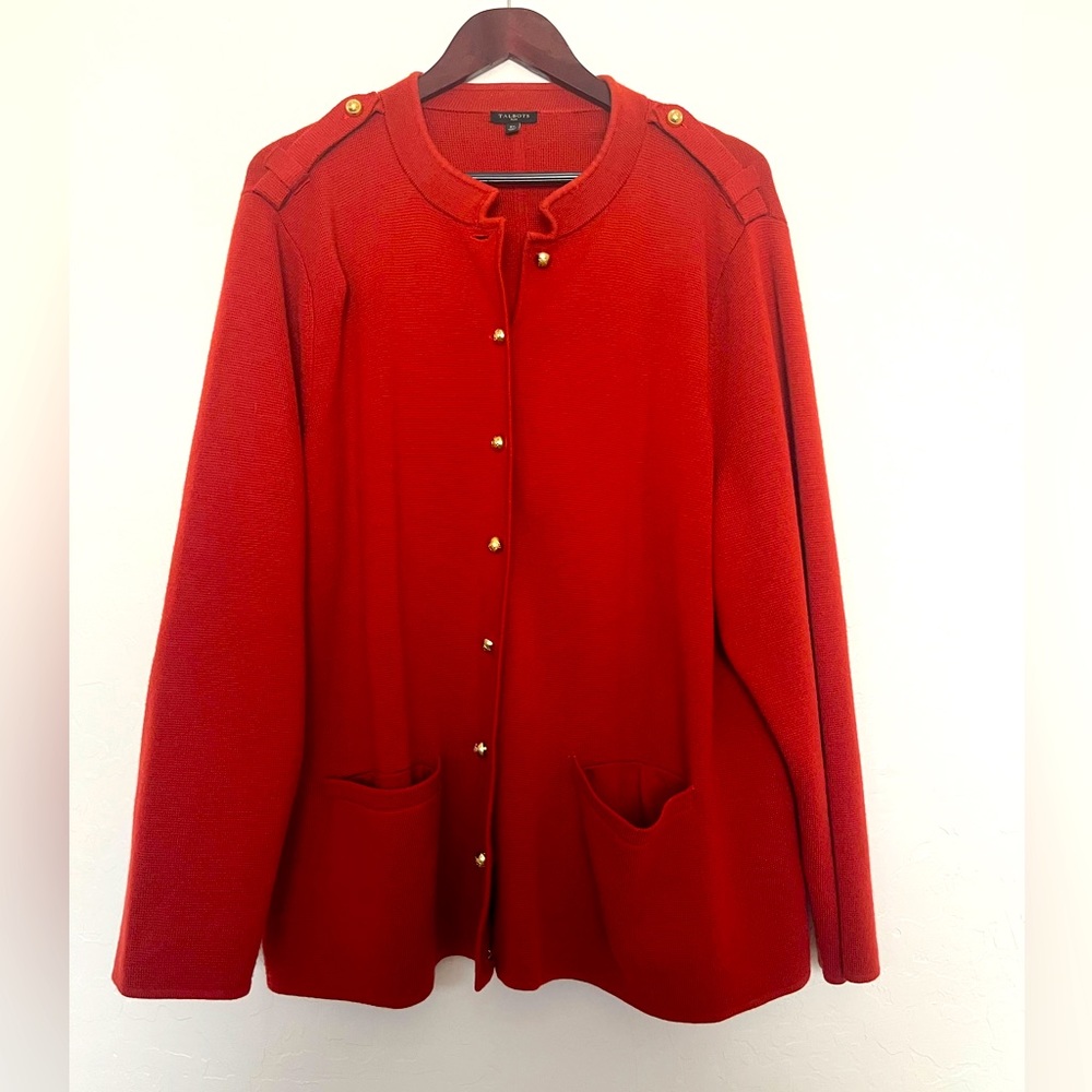 Talbots rust orange sweater blazer 3X